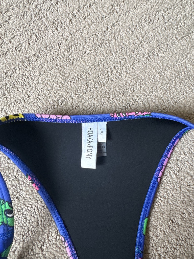 Hoaka X Pony Women's Blue Fruit-Print Cheeky Bikini Bottom — image 4 of 4